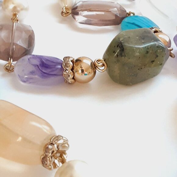 Vintage Avon Double Strand Mult-color Bead Necklace Marked NWT - Picture 5 of 6